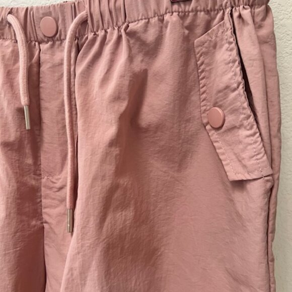 Women's Dusty Pink Cargo Pants Elastic Waist Wide Leg Casual Trousers XXL - Picture 4 of 8